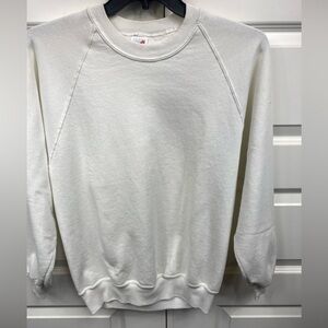 Vintage  Crewneck Sweatshirt Made In USA Large LG White Pullover